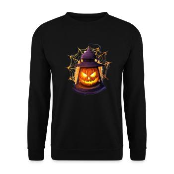 Creepy pumpkin disguise for Halloween 2023 - Unisex Sweatshirt - black - Front - Alina (178cm) & Michal (187cm)