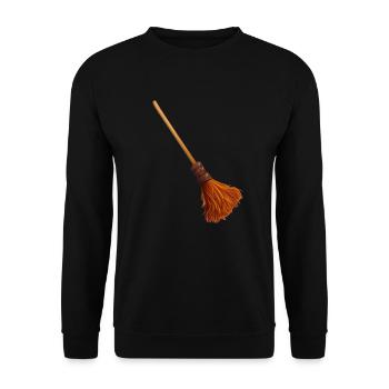 Haunted Witch's Broom: Spooky Halloween Design - Unisex Sweatshirt - black - Front - Alina (178cm) & Michal (187cm)