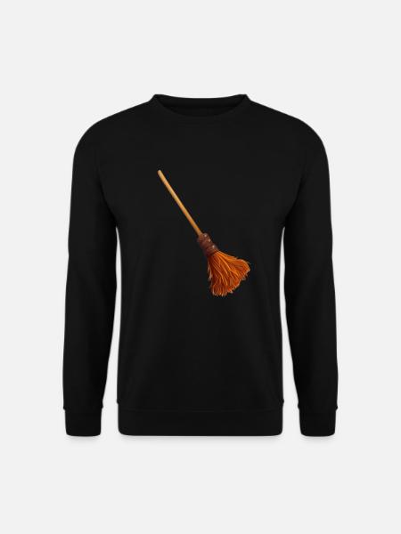 Spukender Hexenbesen: Gruseliges Halloween-Design - Unisex Pullover - Schwarz
