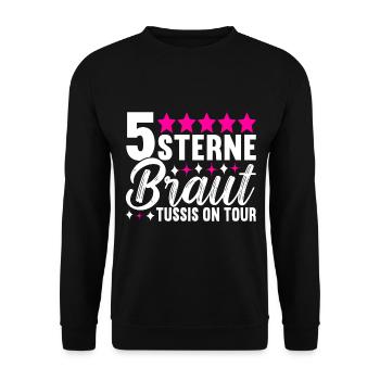 Junggesellinnenabschied Braut - Unisex Pullover - Schwarz - Vorne - Alina (178cm) & Michal (187cm)