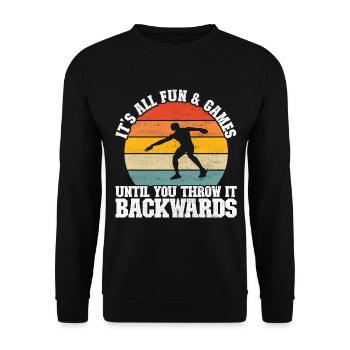 Discus thrower Discus throw - Unisex Sweatshirt - black - Front - Alina (178cm) & Michal (187cm)