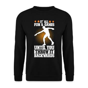 Discus thrower Discus throw - Unisex Sweatshirt - black - Front - Alina (178cm) & Michal (187cm)