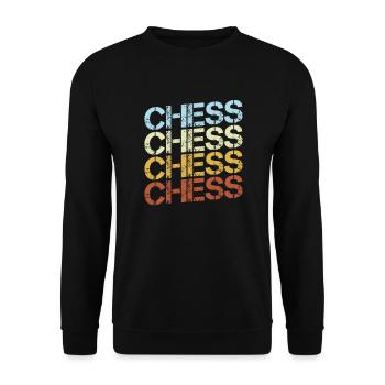 Échecs Rétro - Sweat-shirt Unisexe - noir - Devant - Alina (178cm) & Michal (187cm)