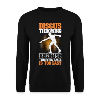 Discus thrower Discus throw - Unisex Sweatshirt - black - Front - Alina (178cm) & Michal (187cm)