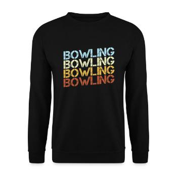 Bowling Retro - Unisex Pullover - Schwarz - Vorne - Alina (178cm) & Michal (187cm)
