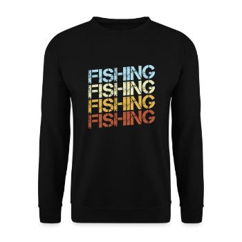Fishing Retro - Unisex Sweatshirt - black - Front - Alina (178cm) & Michal (187cm)