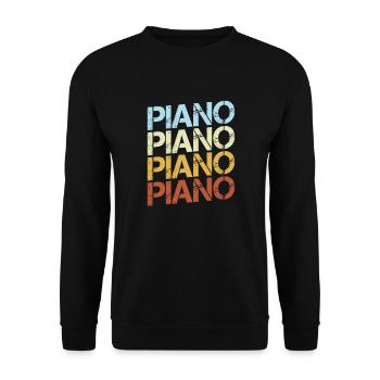 Klavier Retro - Unisex Pullover - Schwarz - Vorne - Alina (178cm) & Michal (187cm)