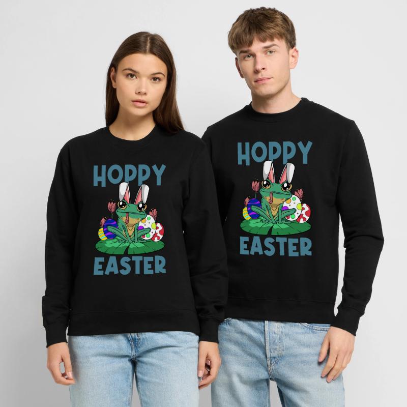 Hoppy Easter Sweet Easter Frog Easter Bunny Easter Egg Unisex Sweatshirt