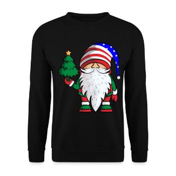 Père Noël Gnome USA Drapeau Joyeux Noël - Sweat-shirt Unisexe - noir - Devant - Alina (178cm) & Michal (187cm)