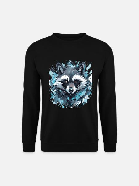 raccoon raccoon raccoon head animals - Unisex Sweatshirt - black