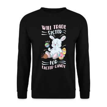Swap Sister for Candy Easter Easter Bunny - Unisex Sweatshirt - black - Front - Alina (178cm) & Michal (187cm)