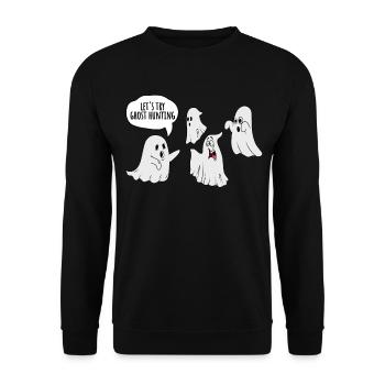 Ghost Hunt Cute Ghosts Creepy Halloween - Unisex Sweatshirt - black - Front - Alina (178cm) & Michal (187cm)
