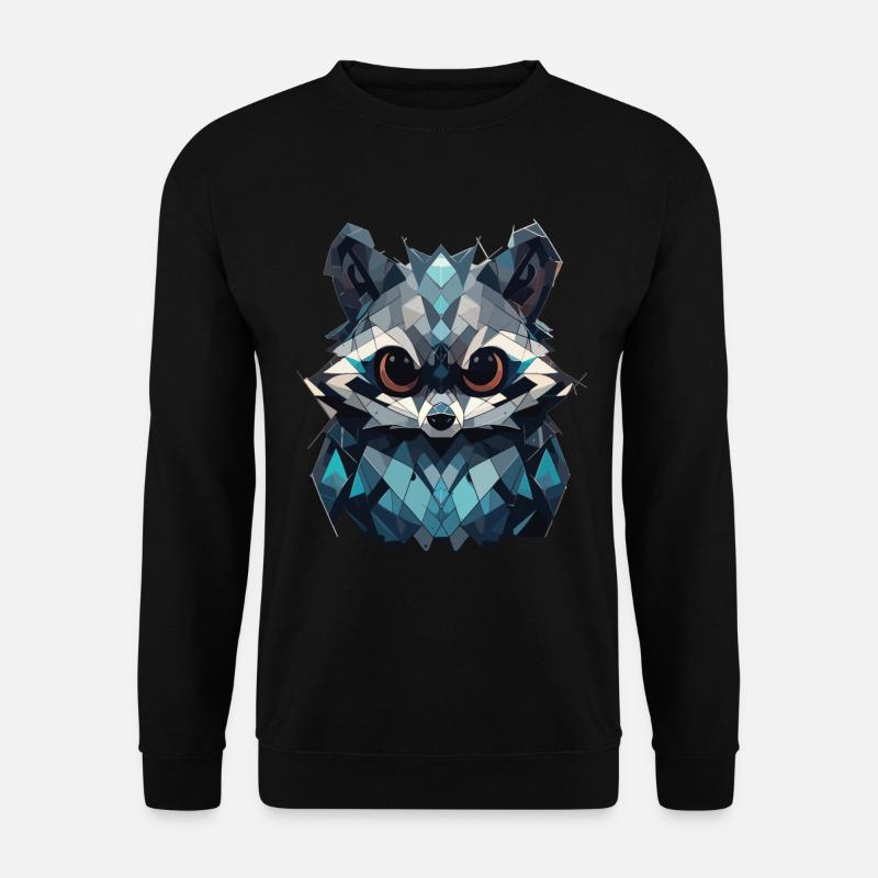 Waschbär Waschbären Waschbärkopf Tiere - Unisex Pullover - Schwarz
