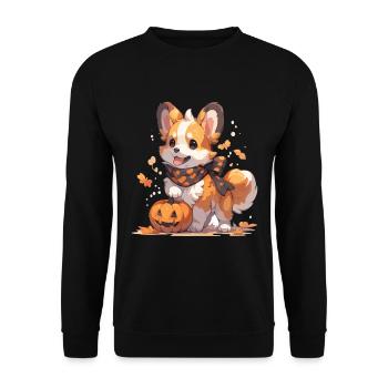 Corgi Corgi Chien Corgi Halloween Corgis Pet - Sweat-shirt Unisexe - noir - Devant - Alina (178cm) & Michal (187cm)