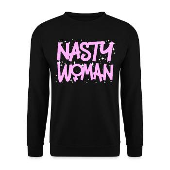 Feminist Nasty Woman - Unisex Sweatshirt - black - Front - Alina (178cm) & Michal (187cm)