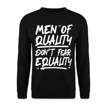 Feminist Men Of Quality Don't Fear - Unisex Sweatshirt - black - Front - Alina (178cm) & Michal (187cm)