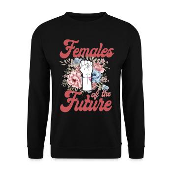 Femmes féministes du futur - Sweat-shirt Unisexe - noir - Devant - Alina (178cm) & Michal (187cm)