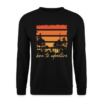 Born To Adventure Adventure Camp Nature Camper Team - Unisex Sweatshirt - black - Front - Alina (178cm) & Michal (187cm)