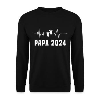 Papa 2024 Frequenz Herschlag Der Papa zum Vatertag - Unisex Pullover - Schwarz - Vorne - Alina (178cm) & Michal (187cm)