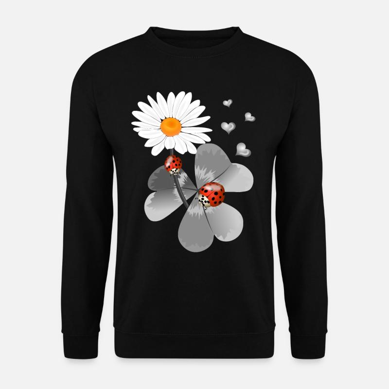 Clover with ladybug - Unisex Sweatshirt - black