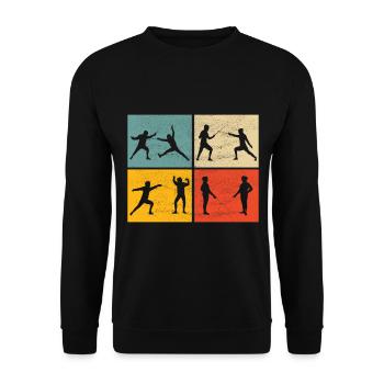 Fechten Fechtsport - Unisex Pullover - Schwarz - Vorne - Alina (178cm) & Michal (187cm)