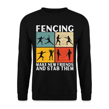 Fechten Fechtsport - Unisex Pullover - Schwarz - Vorne - Alina (178cm) & Michal (187cm)