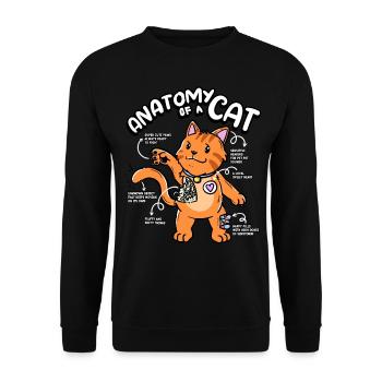 Anatomie Einer Katze Niedliche Pfoten Serotonin - Unisex Pullover - Schwarz - Vorne - Alina (178cm) & Michal (187cm)