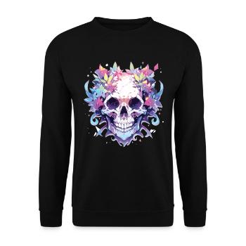Crâne Crâne Crâne Squelette Os - Sweat-shirt Unisexe - noir - Devant - Alina (178cm) & Michal (187cm)
