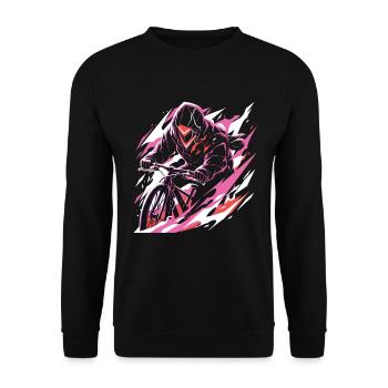 Fahhrad Ebike Ebiker Fahrradfahren - Unisex Pullover - Schwarz - Vorne - Alina (178cm) & Michal (187cm)
