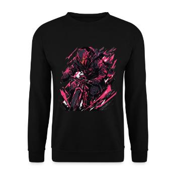 Fahhrad Ebike Ebiker Fahrradfahren - Unisex Pullover - Schwarz - Vorne - Alina (178cm) & Michal (187cm)