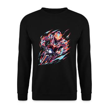 Motorcycle Motorcyclist Moped Supermoto - Unisex Sweatshirt - black - Front - Alina (178cm) & Michal (187cm)