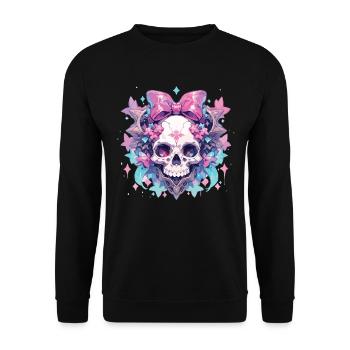 Totenkopf Todenschädel Skull Skulls - Unisex Sweatshirt - black - Front - Alina (178cm) & Michal (187cm)