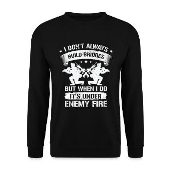 Combat Engineer Engineering Army - Unisex Sweatshirt - black - Front - Alina (178cm) & Michal (187cm)
