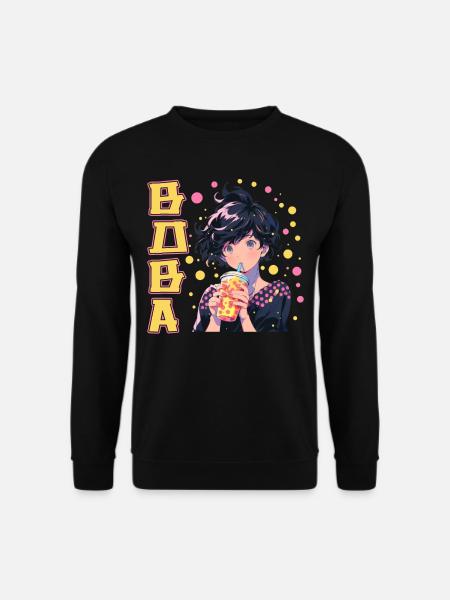 Anime et Boba Bubble Tea - Sweat-shirt Unisexe - noir