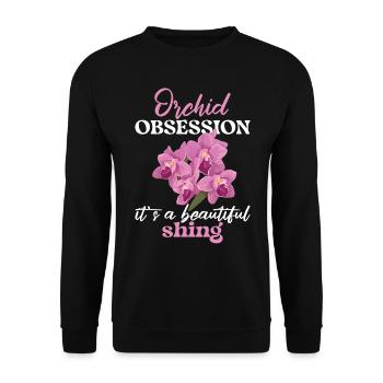 Orchid Obsession It's A Beautiful Shing Orchideen - Unisex Pullover - Schwarz - Vorne - Alina (178cm) & Michal (187cm)
