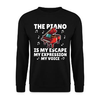The Piano Is My Escape my expression my voice - Unisex Sweatshirt - black - Front - Alina (178cm) & Michal (187cm)