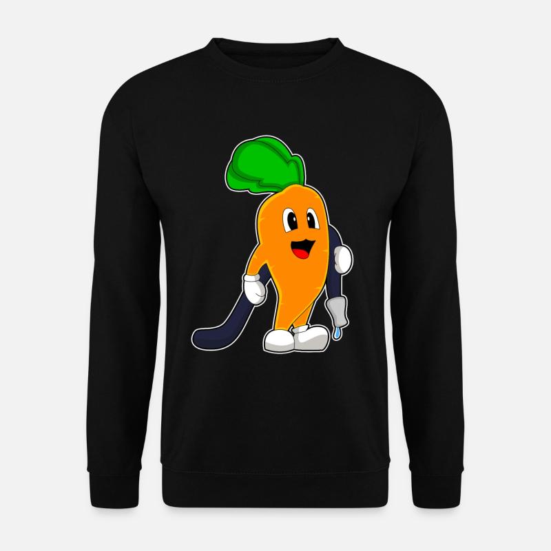 Karotte Feuerwehrmann Feuerwehrschlauch - Unisex Pullover - Schwarz
