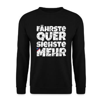 Fährste Quer Siehste Mehr - Unisex Pullover - Schwarz - Vorne - Alina (178cm) & Michal (187cm)