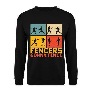 Fechten Fechtsport - Unisex Pullover - Schwarz - Vorne - Alina (178cm) & Michal (187cm)