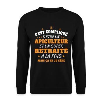 Un Apiculteur et un Super Retraité Cadeau Humour - Sweat-shirt Unisexe - noir - Devant - Alina (178cm) & Michal (187cm)
