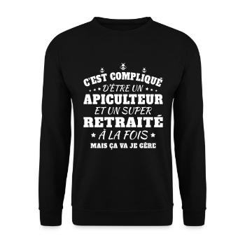 Un Apiculteur et un Super Retraité Cadeau Humour - Sweat-shirt Unisexe - noir - Devant - Alina (178cm) & Michal (187cm)