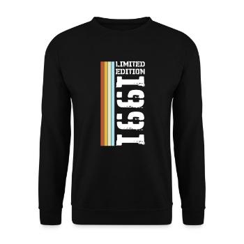 Limited Edition Retro 1991 - Unisex Pullover - Schwarz - Vorne - Alina (178cm) & Michal (187cm)