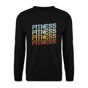 Fitness Retro - Unisex Sweatshirt - black - Front - Alina (178cm) & Michal (187cm)