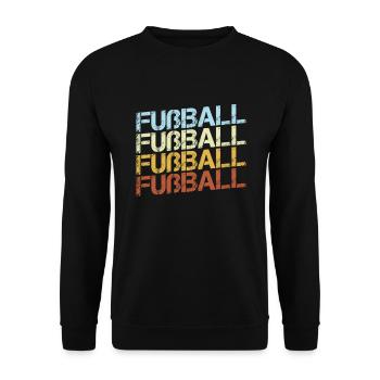 Fußball Retro - Unisex Pullover - Schwarz - Vorne - Alina (178cm) & Michal (187cm)