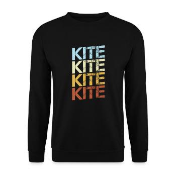 Cerf-volant rétro - Sweat-shirt Unisexe - noir - Devant - Alina (178cm) & Michal (187cm)