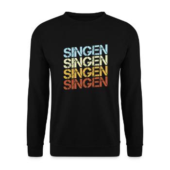 Singen Retro - Unisex Pullover - Schwarz - Vorne - Alina (178cm) & Michal (187cm)