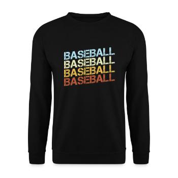 Baseball Retro - Unisex Pullover - Schwarz - Vorne - Alina (178cm) & Michal (187cm)