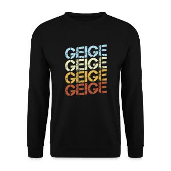 Geige Retro - Unisex Pullover - Schwarz - Vorne - Alina (178cm) & Michal (187cm)
