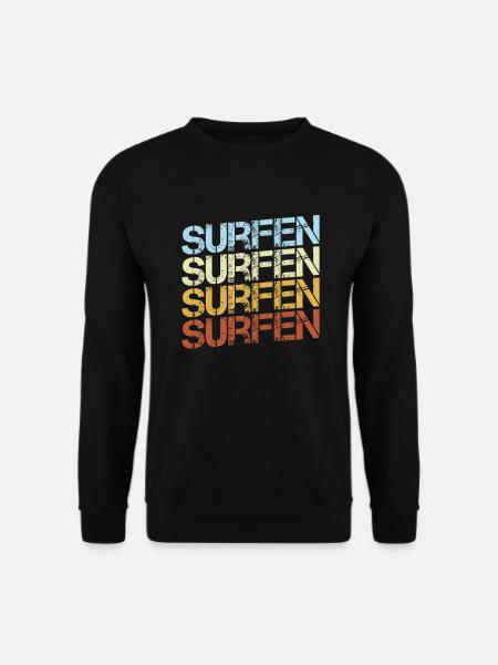 Surfing Retro - Unisex Sweatshirt - black