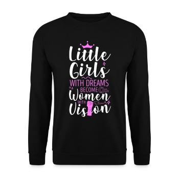 Petites filles féministes avec des rêves - Sweat-shirt Unisexe - noir - Devant - Alina (178cm) & Michal (187cm)